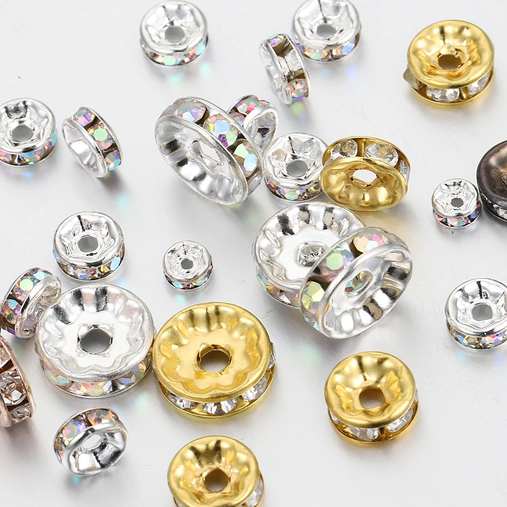 100 Strass-Abstandsperlen für DIY-Schmuck, 4–10 mm-Yabubest - Home & More