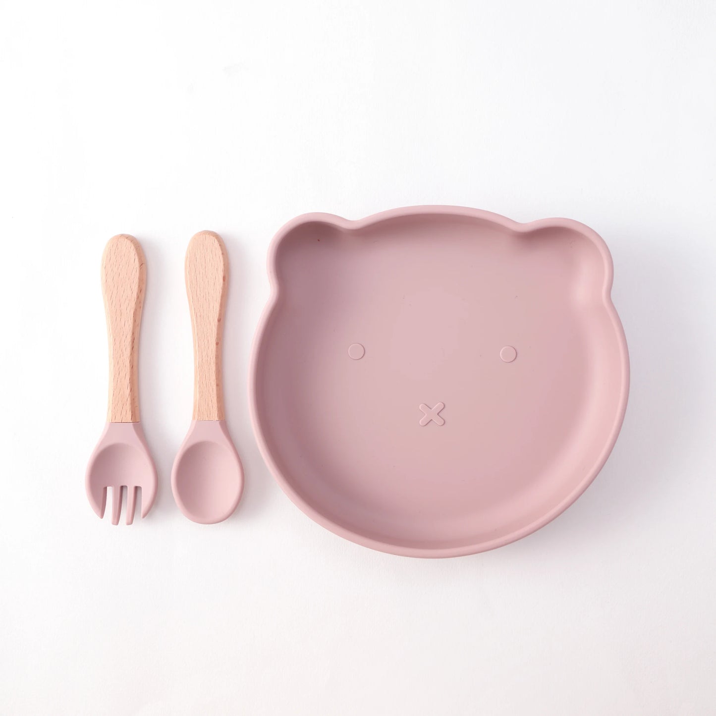 3-teiliges Kinder Fütterungsset Silikon Schüssel Löffel Gabel BPA frei