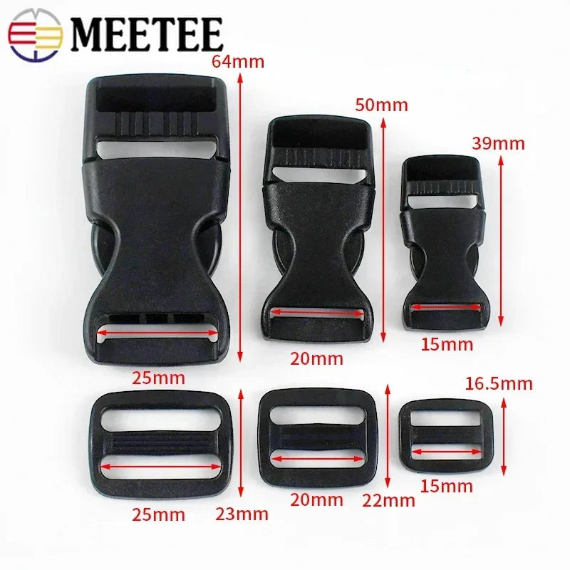 Kunststoff Release Schnallen Set 15-25mm für Rucksack, Gürtel, DIY