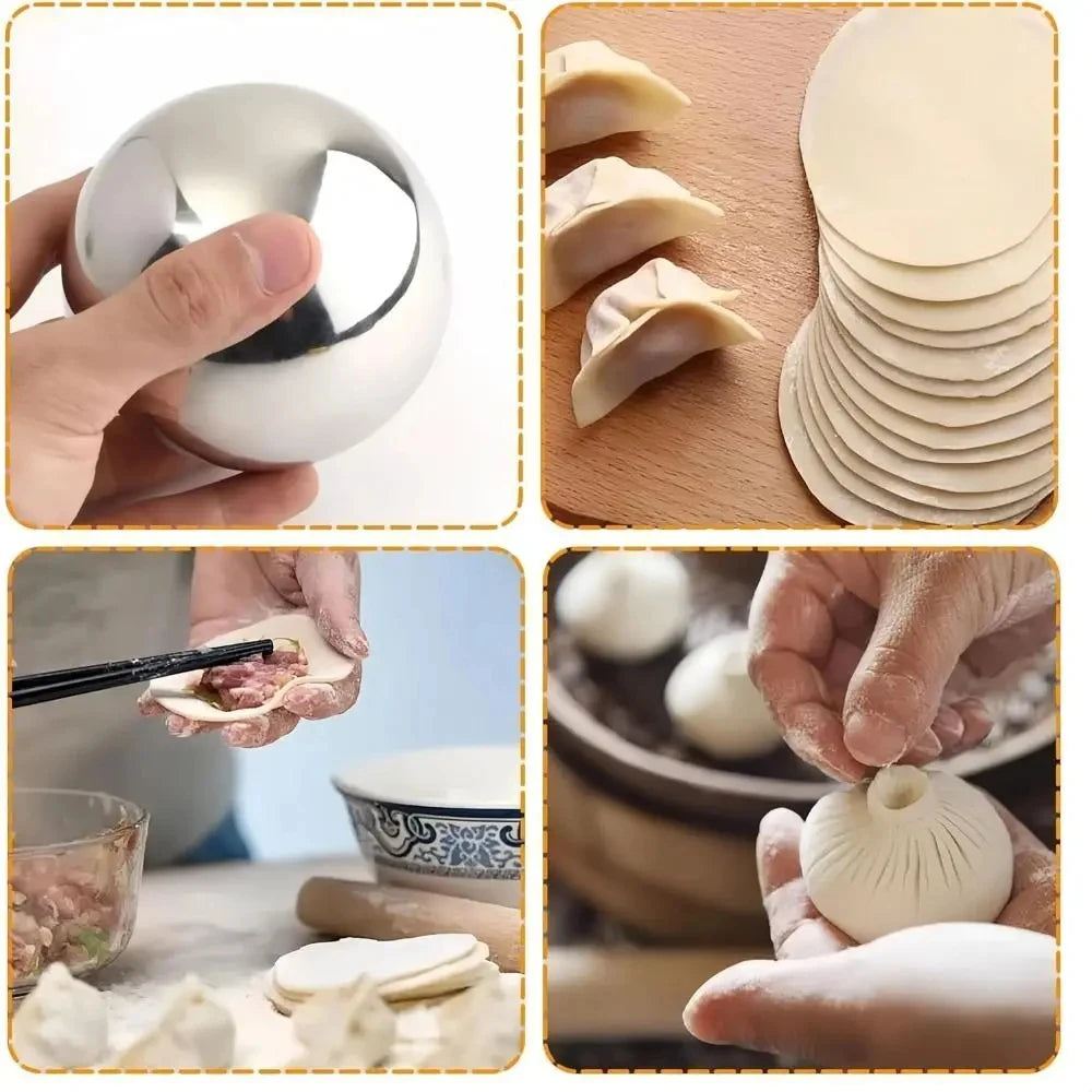 Edelstahl Nudelholz Teigroller für Knödelhaut und Gebäck leicht zu reinigen-Yabubest - Home & More