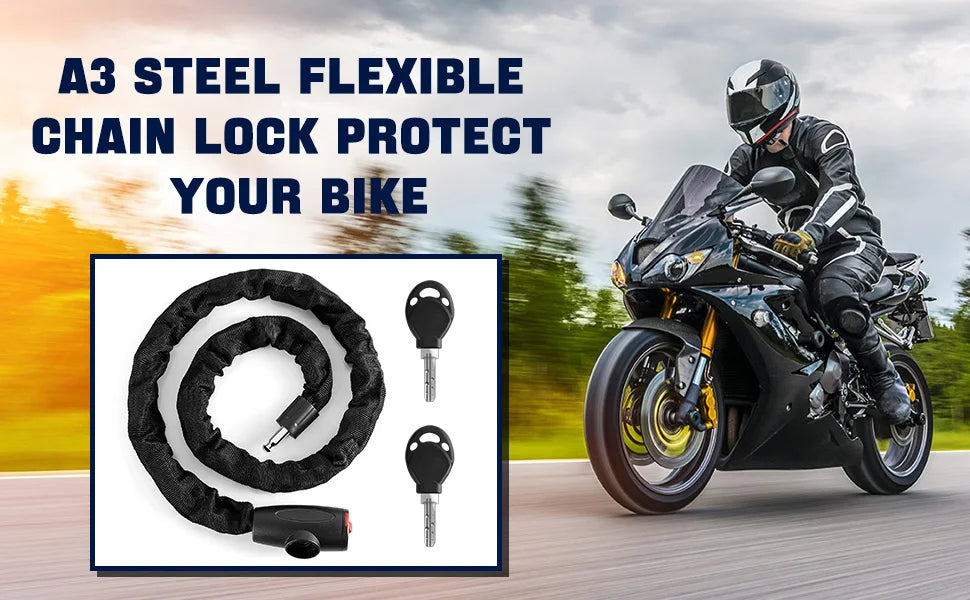 Robustes Fahrradkettenschloss 1 2 m mit verdicktem Stahl