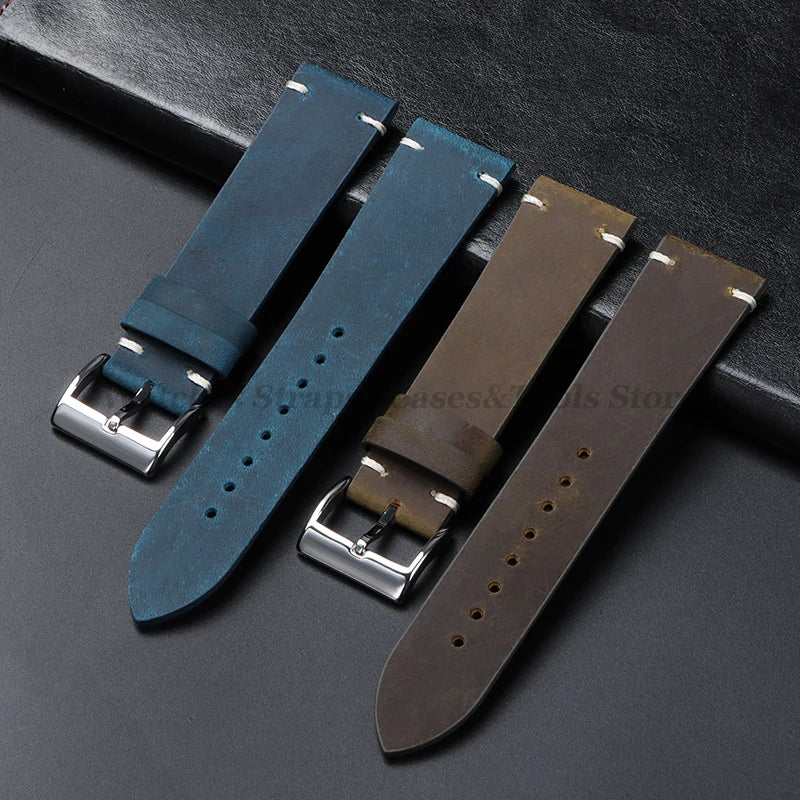 Hochwertiges Leder Uhrenarmband Braun Vintage für Uhren 18-22mm