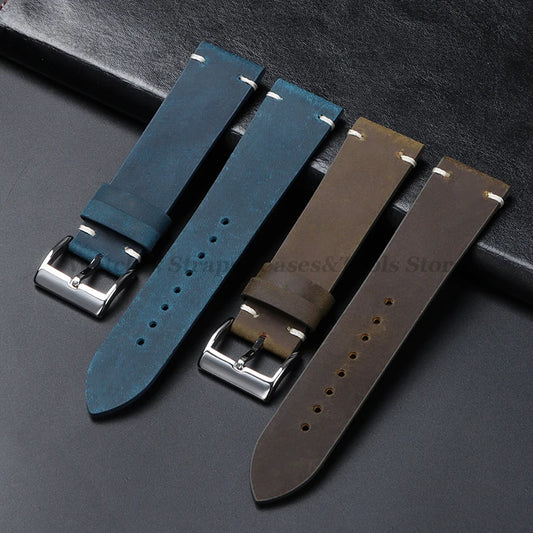 Hochwertiges Leder Uhrenarmband Braun Vintage für Uhren 18-22mm