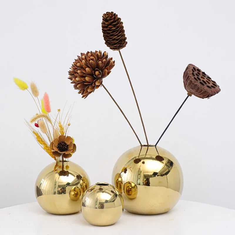 Nordic Keramik Vase Oval Rund für moderne Wohnzimmer Dekoration