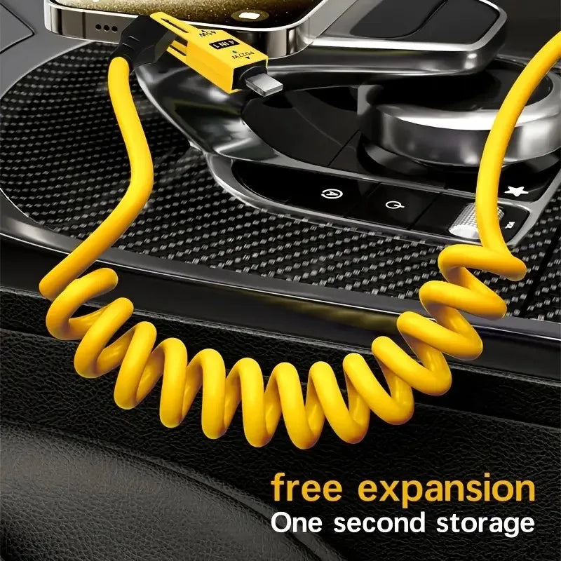 4-in-1 65W USB-C Schnellladekabel mit Teleskopfunktion für Mobilgeräte