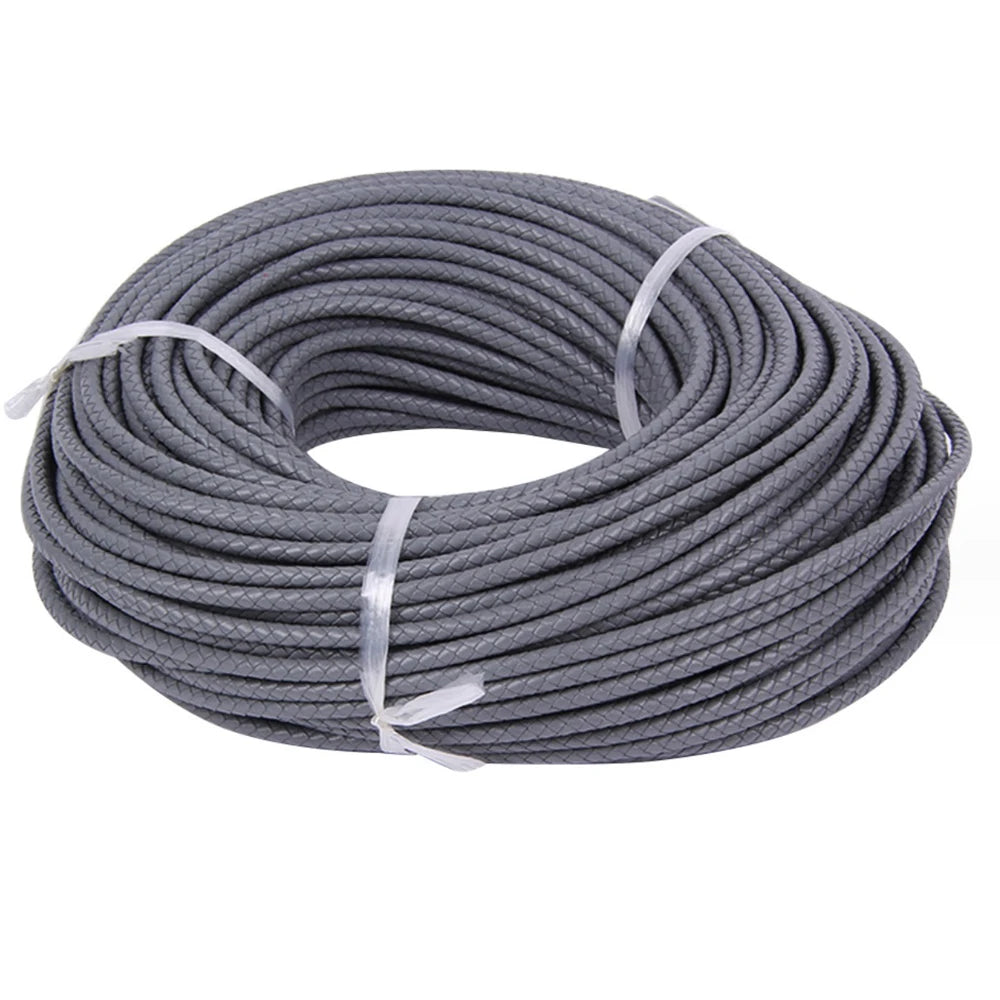 Buntes geflochtenes Echtleder-Armband, 2 Meter, 3-6 mm-Yabubest - Home & More