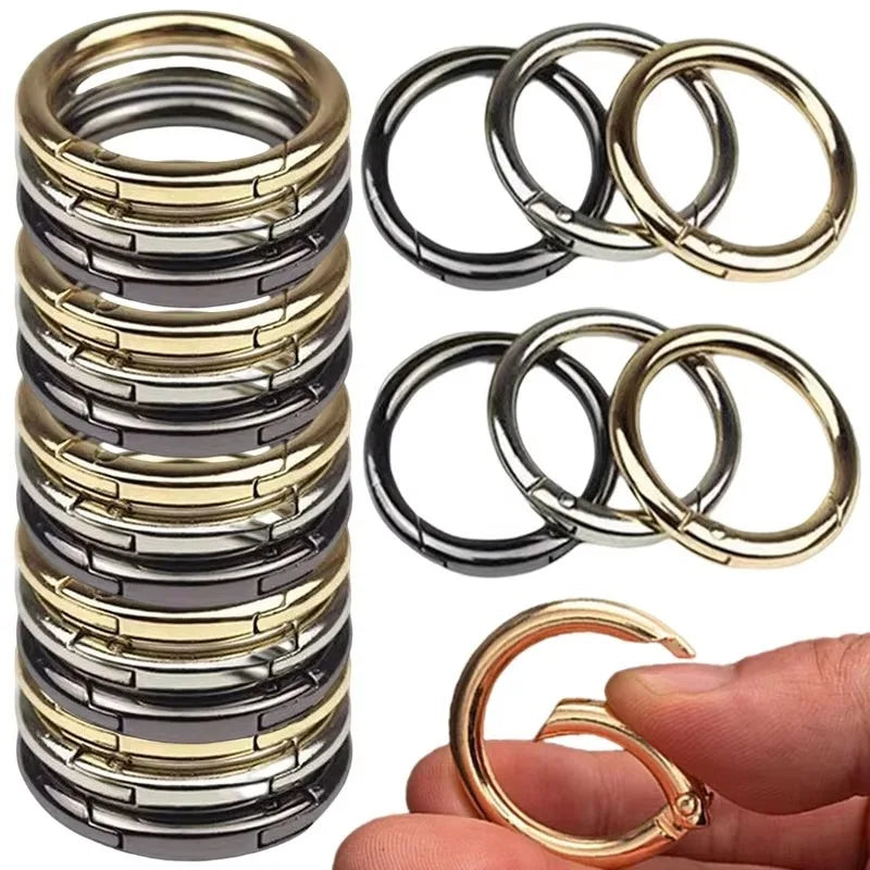 10/50 Stück Metall O-Ring Federverschlüsse runde Karabiner für Schmuck