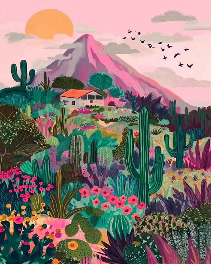 Malen nach Zahlen Leinwand Landschaft DIY Acrylfarbe Kunstwerk Set