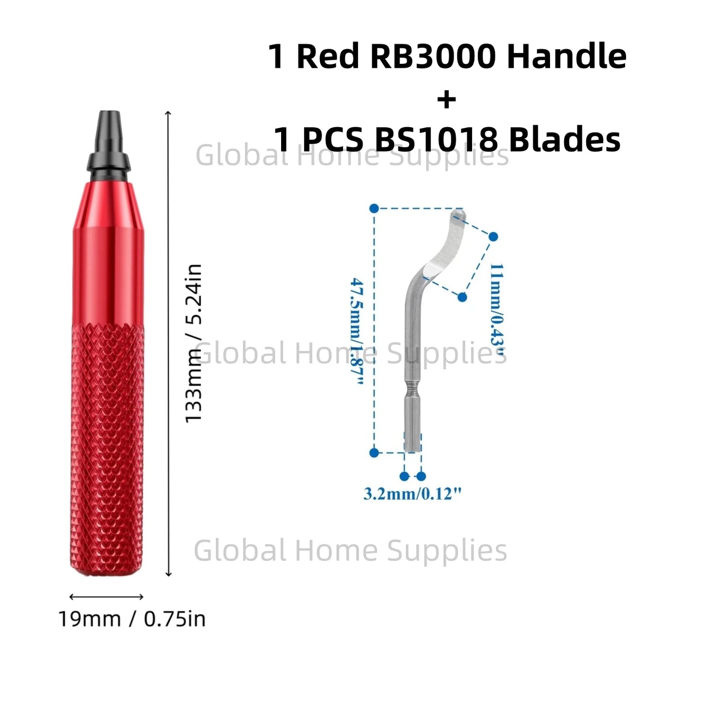 Entgratungswerkzeug RB3000 mit 1 oder 11 Schnellarbeitsstahl-Schwenkklingen