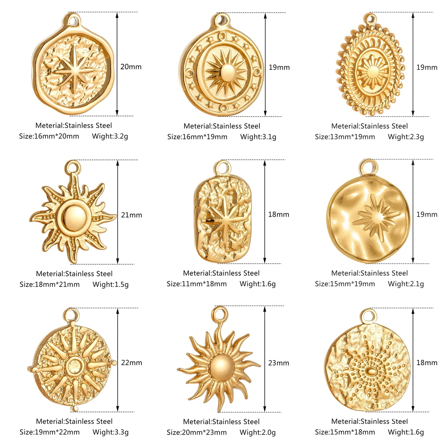 Edelstahl Charms Anhänger Set für DIY Schmuckgestaltung