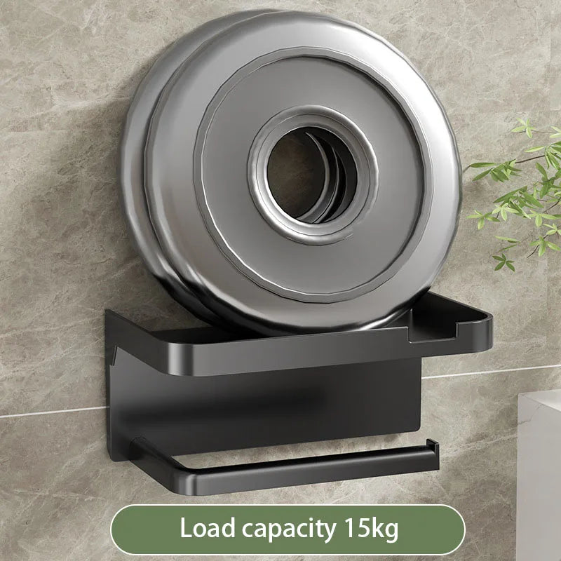 Lochfreier Toilettenpapierhalter Wandmontage mit Handyablage Bad WC