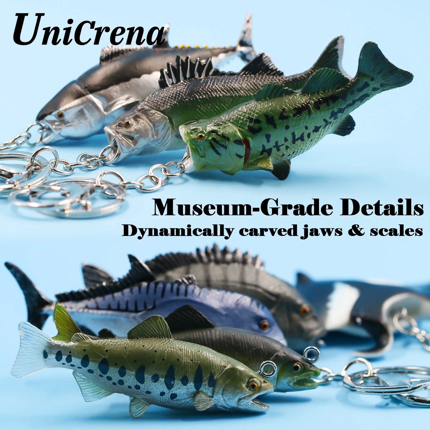 Kreativer handgefertigter Fisch Schlüsselanhänger mit Angeldesign Unisex