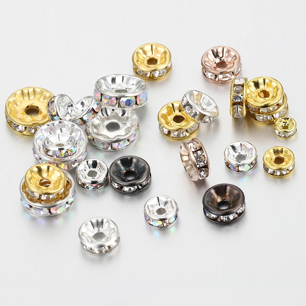 100 Strass-Abstandsperlen für DIY-Schmuck, 4–10 mm-Yabubest - Home & More