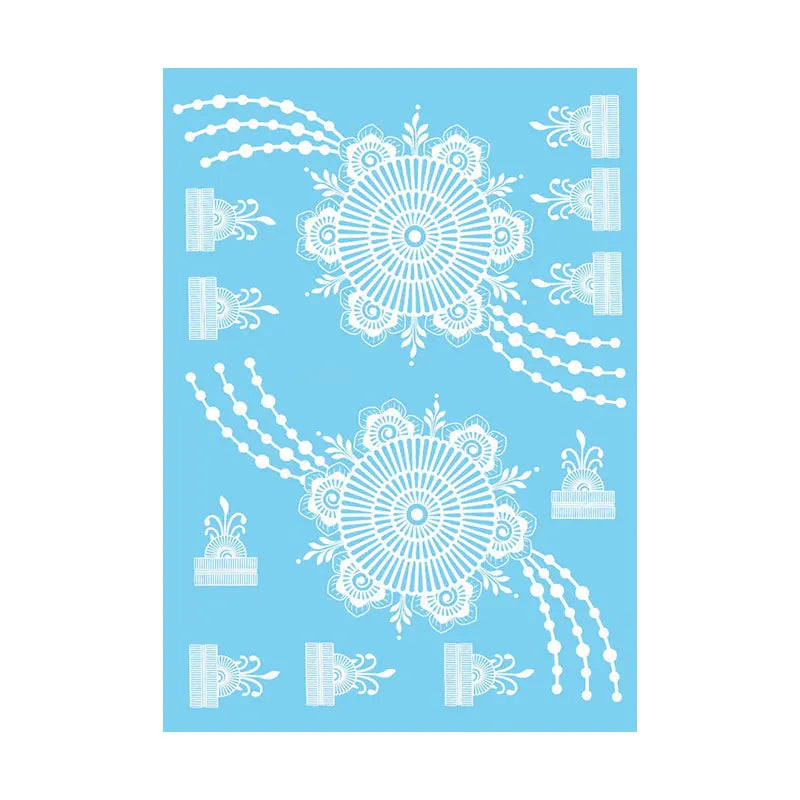 Weiße Henna Temporäre Tattoos für Frauen Hand Mehndi Party Körperkunst