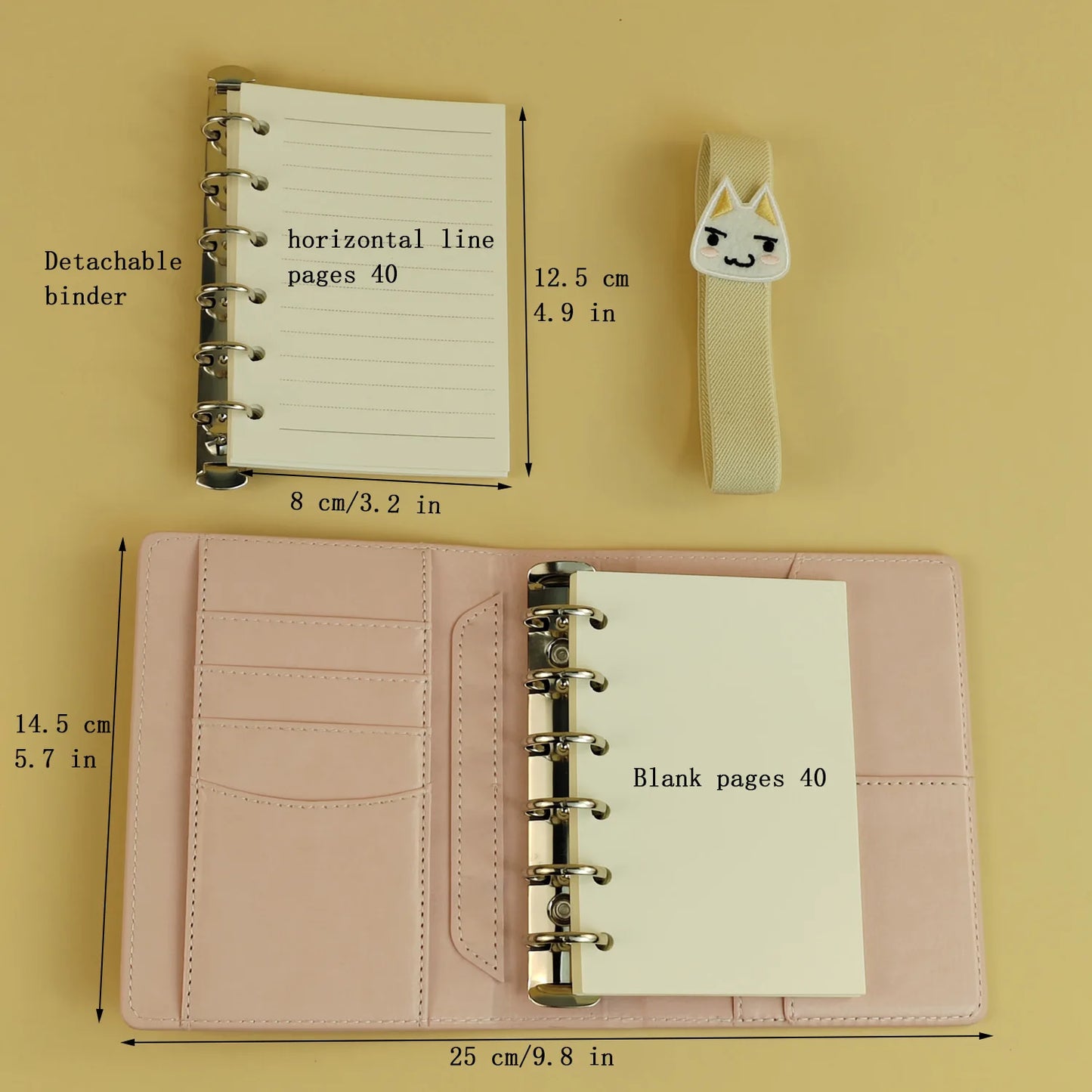 Tragbares A7 Notizbuch Set aus Kunstleder für flexible Planung