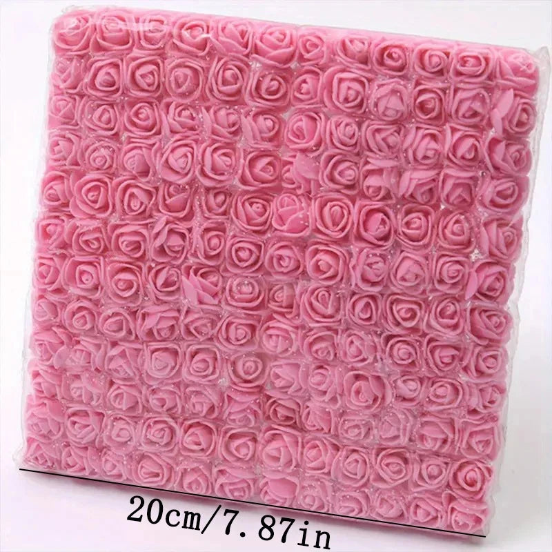 144 teiliges Mini Schaumrosen Set fuer kreative Dekorationen