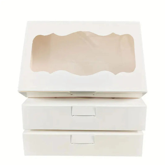 10 Stück weiße Geschenkboxen aus Kraftpapier mit Sichtfenster-Yabubest - Home & More