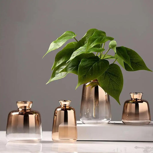 Blumenvase aus Glas im nordischen Stil für Wohnkultur und Pflanzen