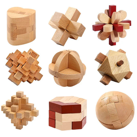 Holz Luban Lock 3D Puzzle Gehirntrainer IQ Test Spiel für Erwachsene Kinder