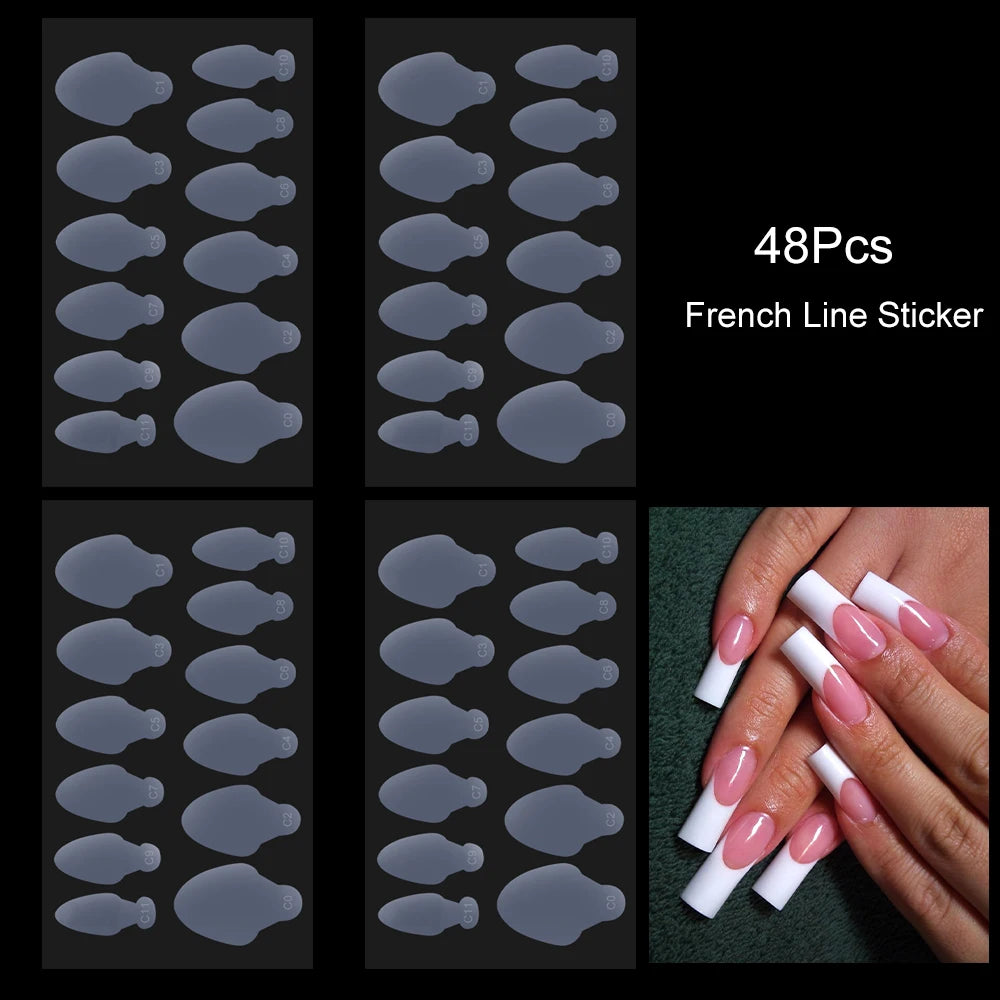 48er Set weiche Silikonpads für französische Nägel Maniküre