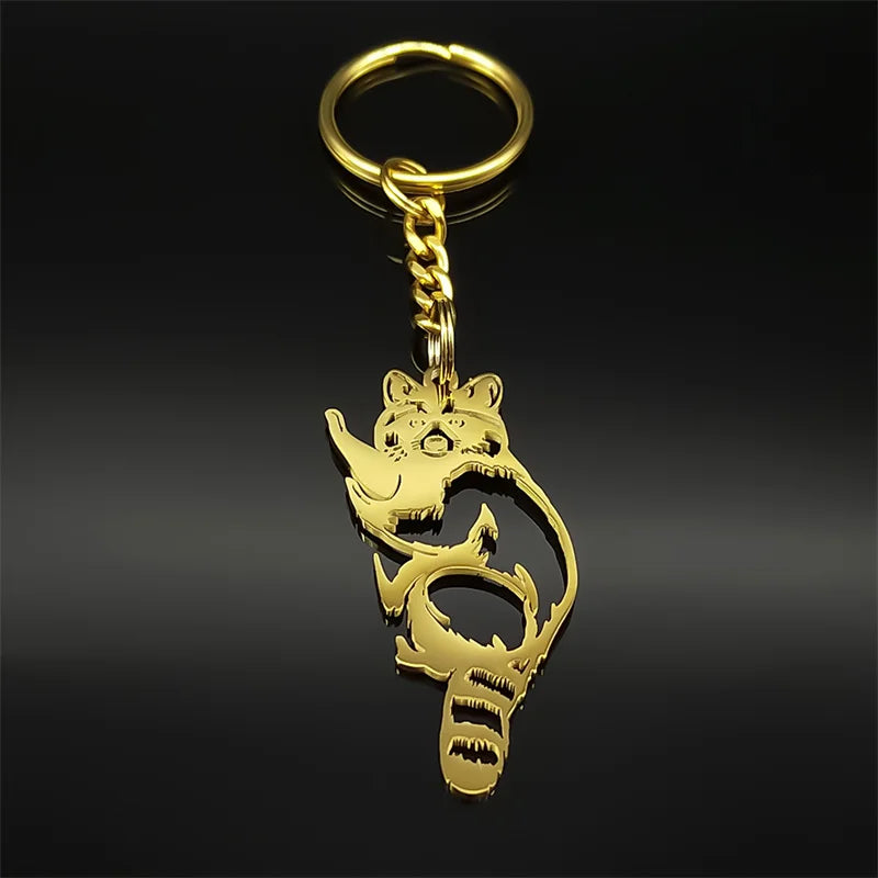 Koala Schlüsselanhänger Edelstahl Gold Silber Hohl Unisex Geschenk