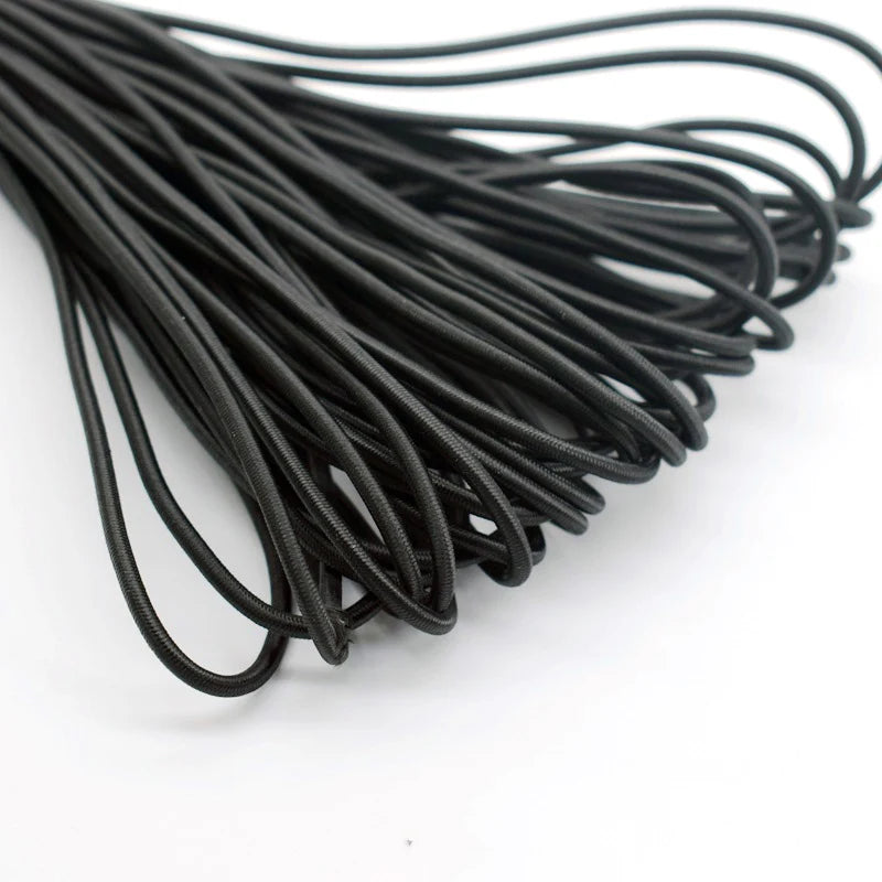 Robustes elastisches Gummiband rund 1-6 mm Weiß - Schwarz – Vielseitig - Stark