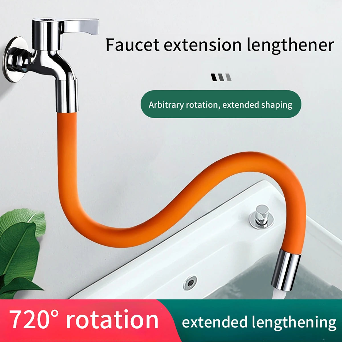 Flexible Wasserhahnverlängerung Edelstahl mit 720° Drehung 20-50 cm