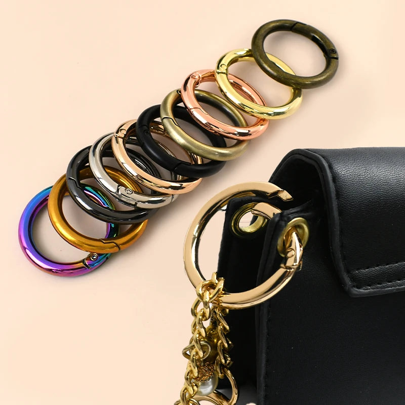 10er Set Metall Karabinerringe 10-50mm für Schlüsselanhänger und Taschen