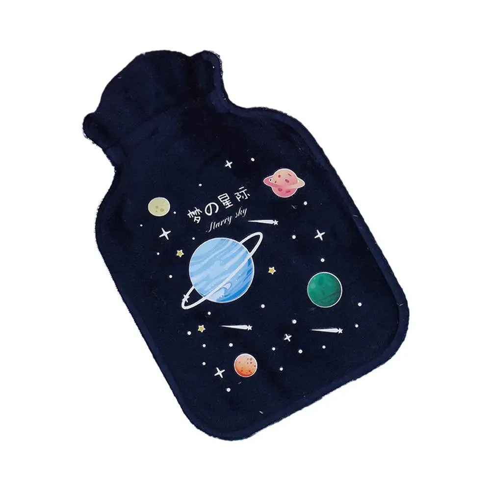 Handwärmer Heißwasserbeutel mit Erdbeer Plüschbezug Weich