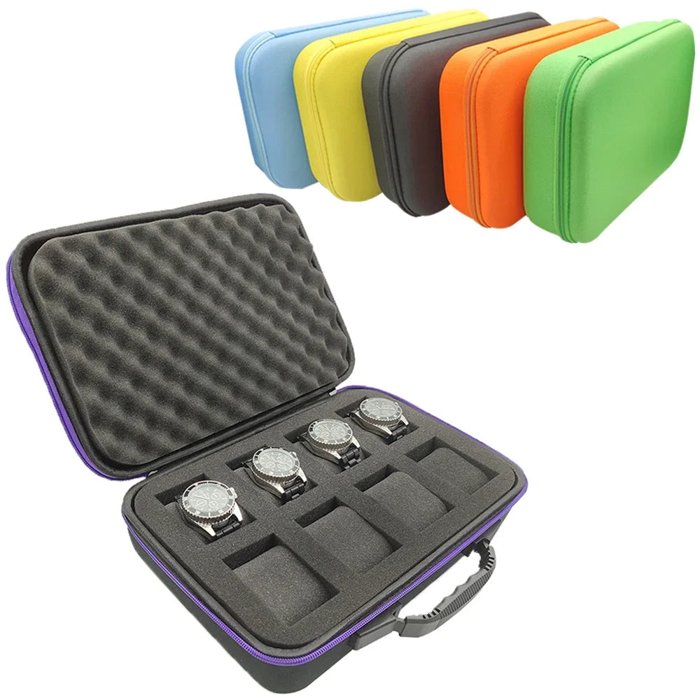 Tragbare EVA Uhrenbox Bunte Uhr Aufbewahrungskoffer Organizer Schützende Sicherheit Leinwand Schwamm Stoßfeste EVA Werkzeug Aufbewahrungstasche-Yabubest - Home & More