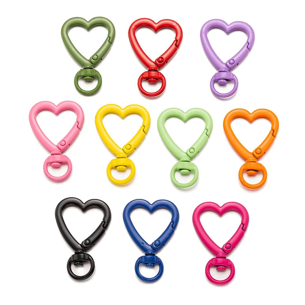 5er Set drehbare Metall-Karabiner mit Herzverschluss für Schmuck DIY
