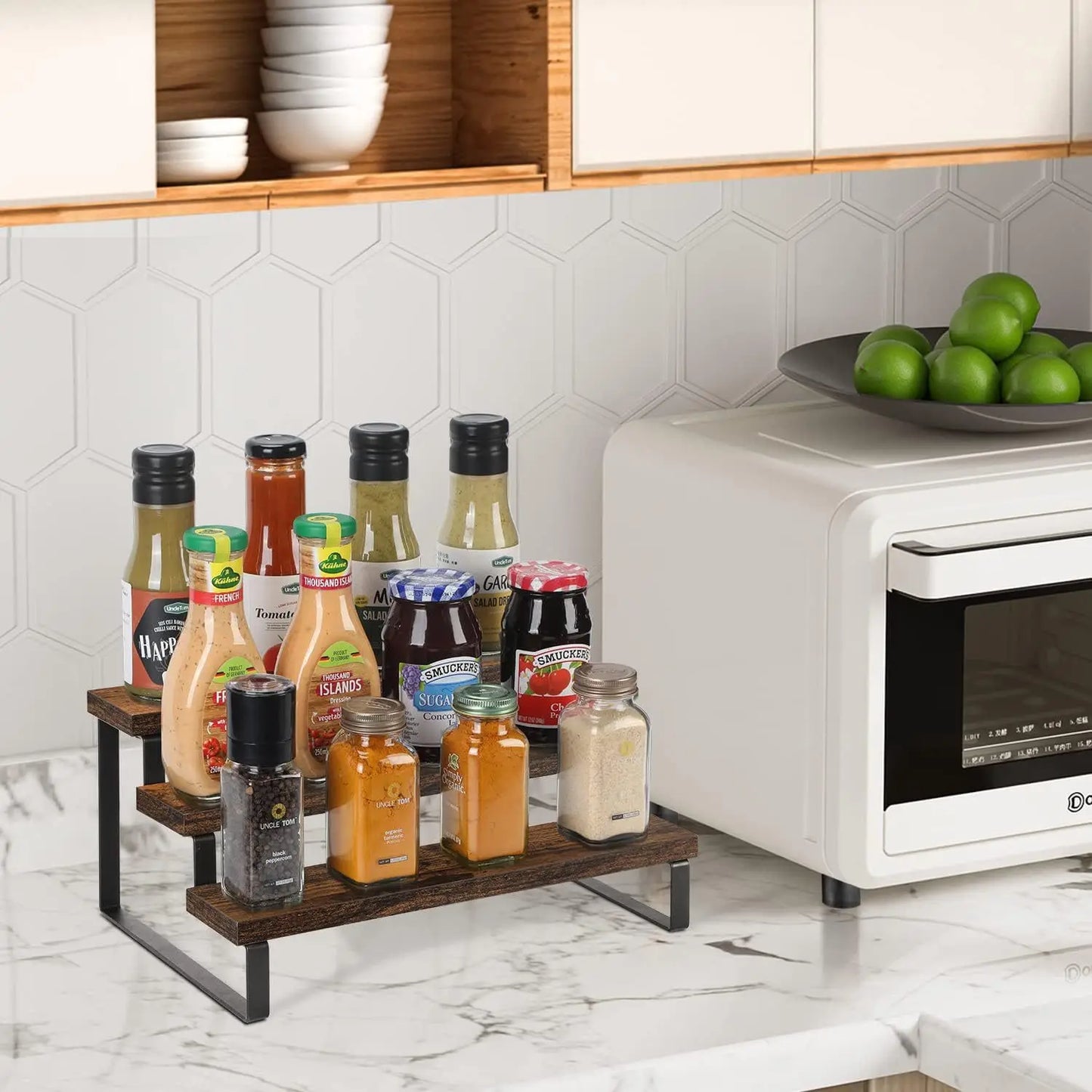 Premium Holz Display Rack für Gewürzlagerung-Yabubest - Home & More