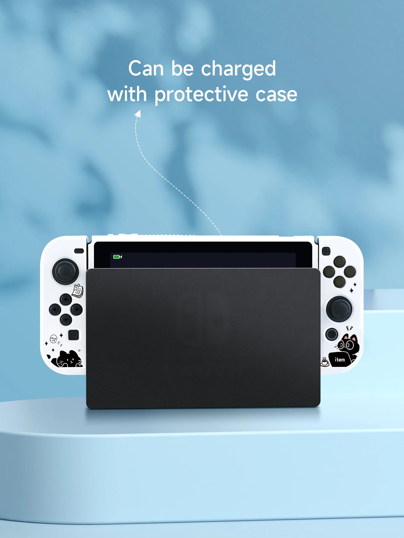 Tragbare Schutzhülle Kunststoff Katzen-Design für Nintendo Switch OLED