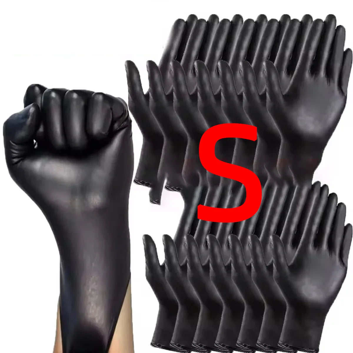 Robuste schwarze Nitrilhandschuhe 6 Mil, latexfrei – Schutz für Haushalt - Arbeit