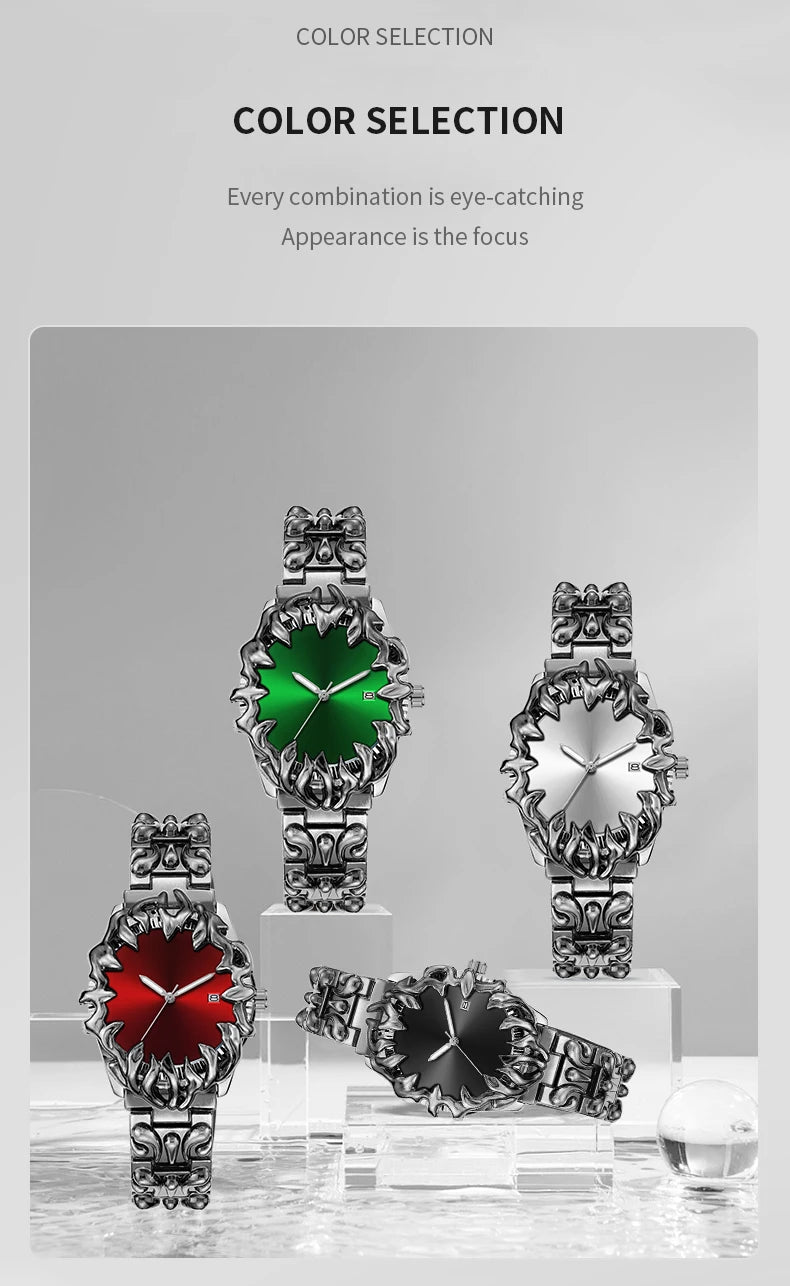 Sportliche Herrenuhr mit Edelstahl Armband und Quarzwerk