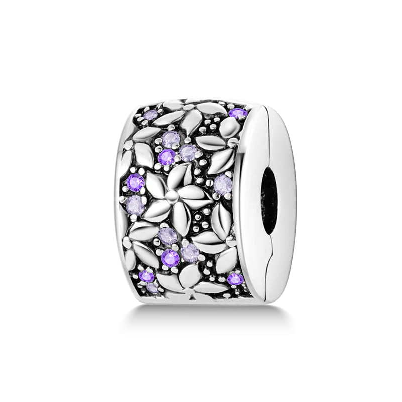 925 Sterling Silber Charm mit rosa Schmetterling - leuchtenden Glühwürmchen