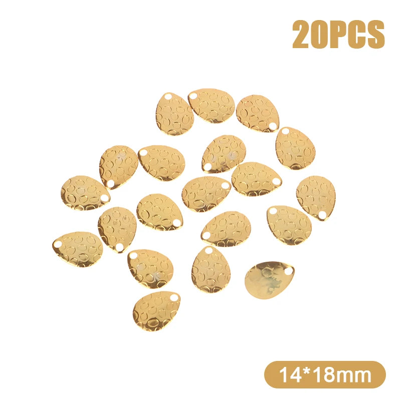 20 Metall Angeln Spinner Klingen Wassertropfenform 5.5g für Harte Köder