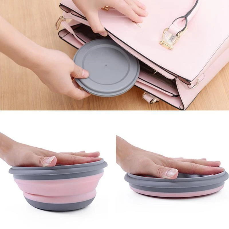Flexibles 3-teiliges faltbares Silikon Lunchbox-Set mit Deckeln – leicht & platzsparend