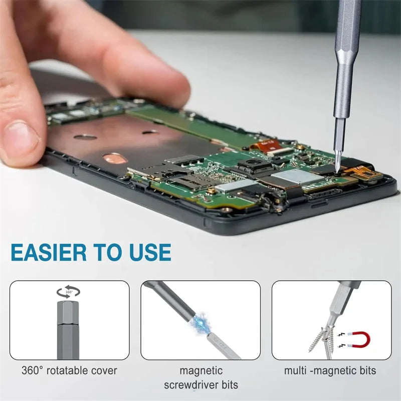 25in1 Präzisions-Schraubendreher Set mit Kreuzschlitz Torx Flachkopf Magnet