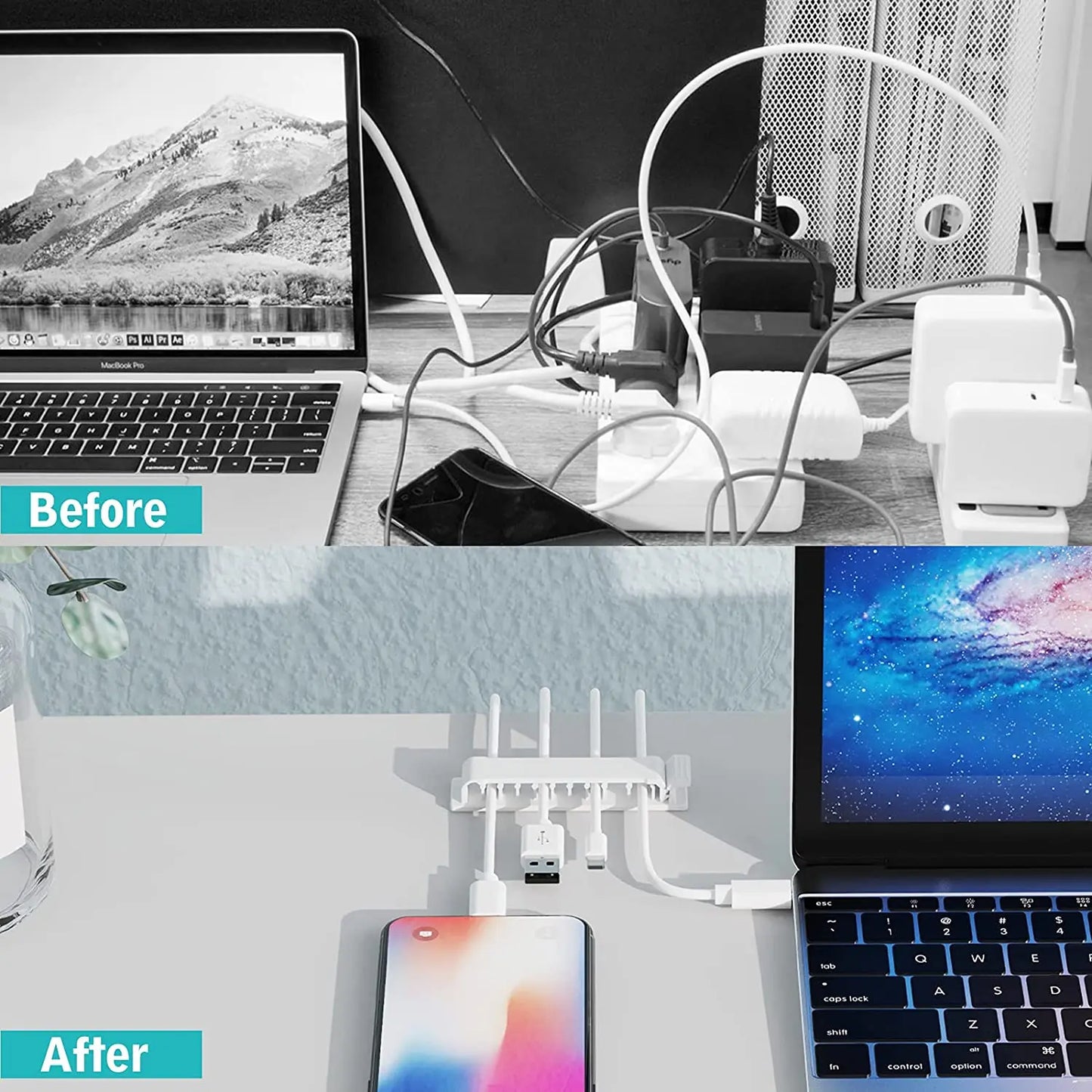 Kabel Organizer für USB Kopfhörer und Tastatur Kabelmanagement