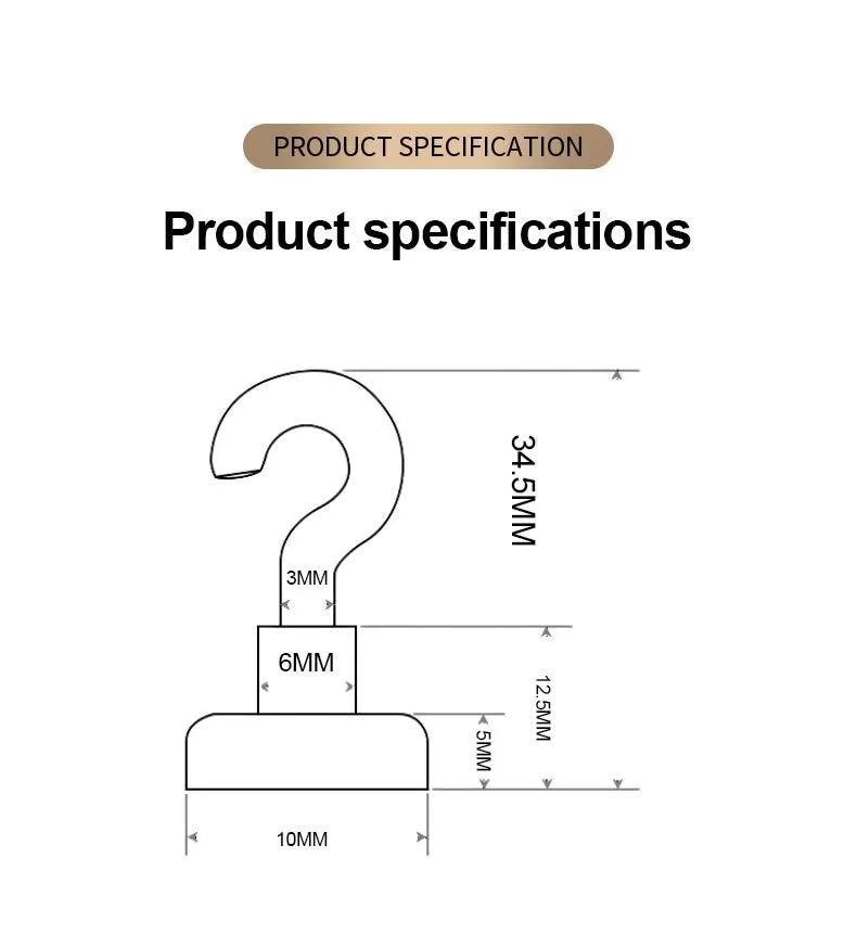 Starke magnetische Haken für vielseitige Aufbewahrung 1 bis 40 Stück