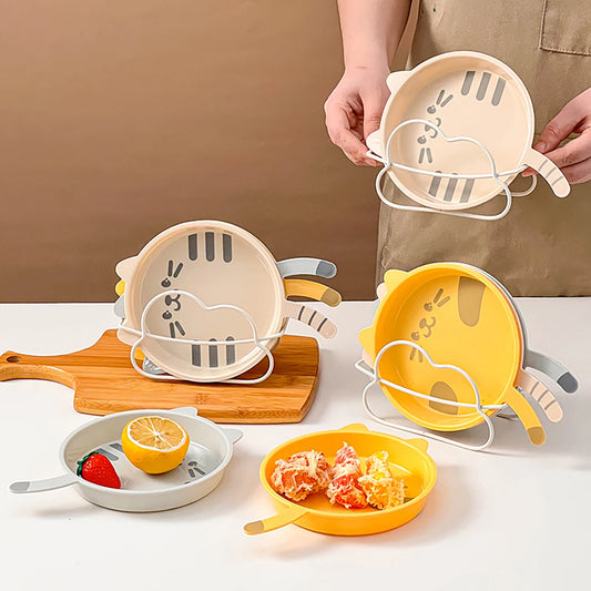 Niedlicher Katzenmuster Kunststoff Dessert Snack Teller spülmaschinenfest