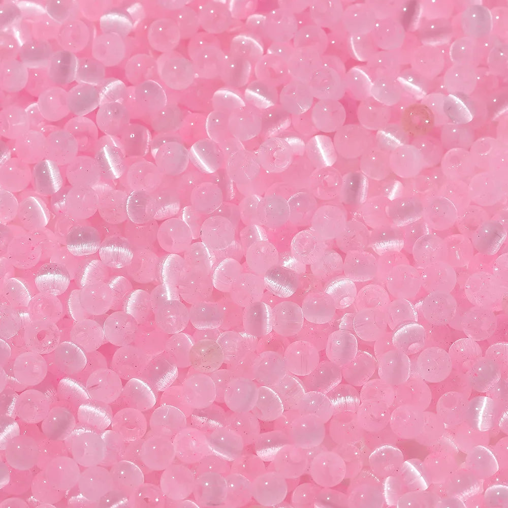 Bunte 4mm Glas Katzenaugen Rocailles Perlen für DIY Schmuck