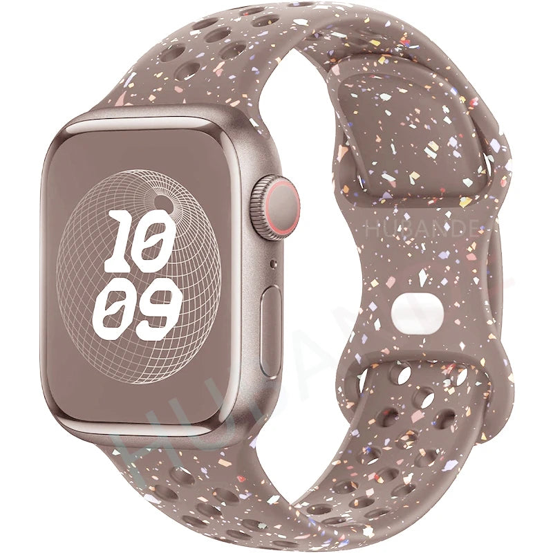 Sportliches Silikonarmband kompatibel mit Smartwatch 38-49 mm Modelle