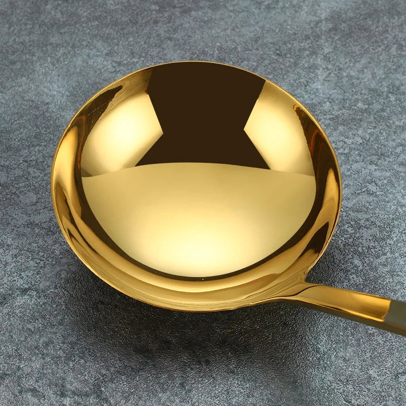 Edelstahl Küchenutensilien Set Kochlöffel Spatel mit langem Griff