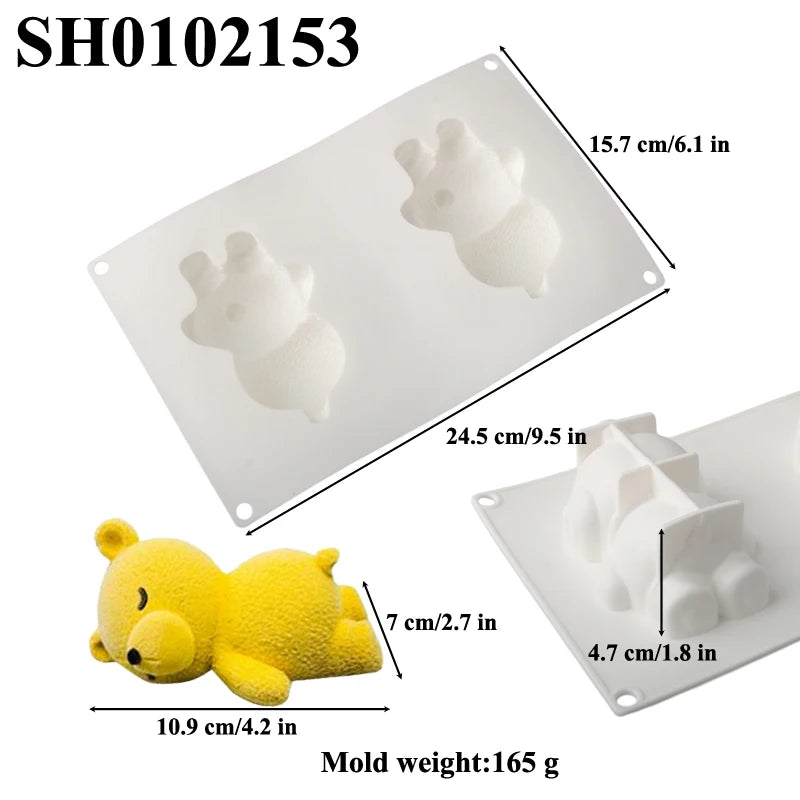 Silikon Kuchenform Schlafender Bär Mousse Gelee Backform für Dessert