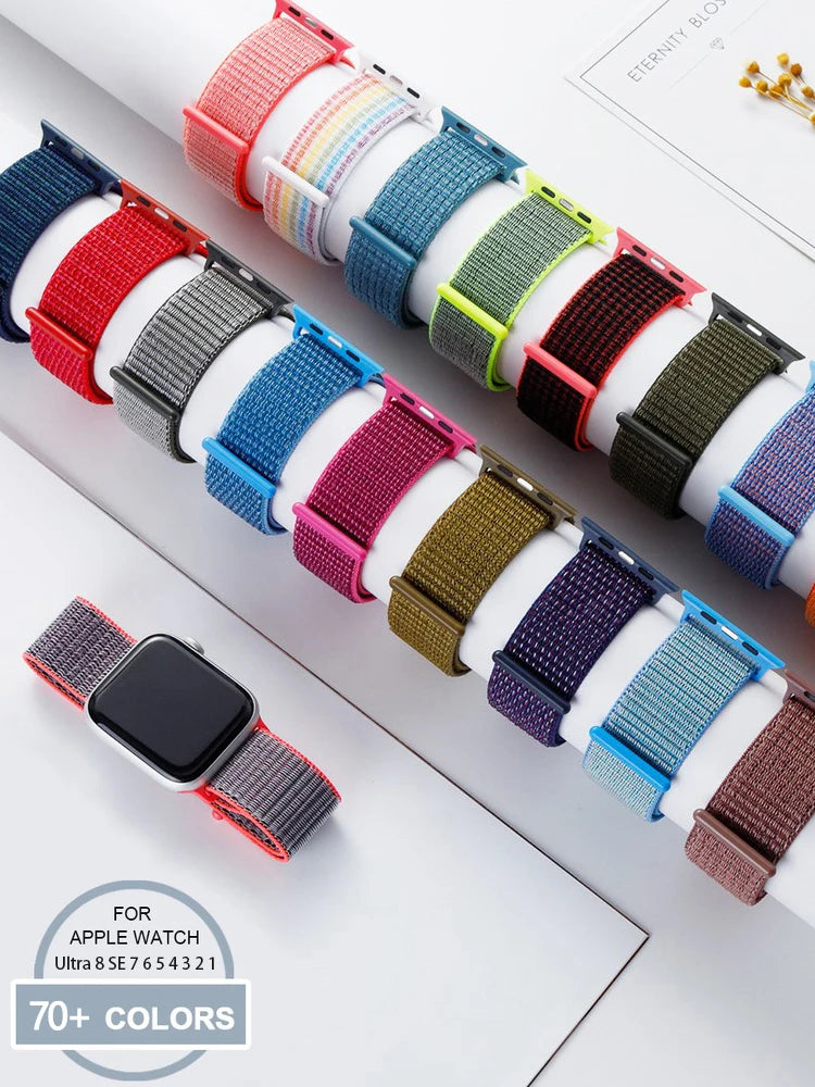 Nylon Schlaufenarmband für Apple Watch alle Serien und Größen