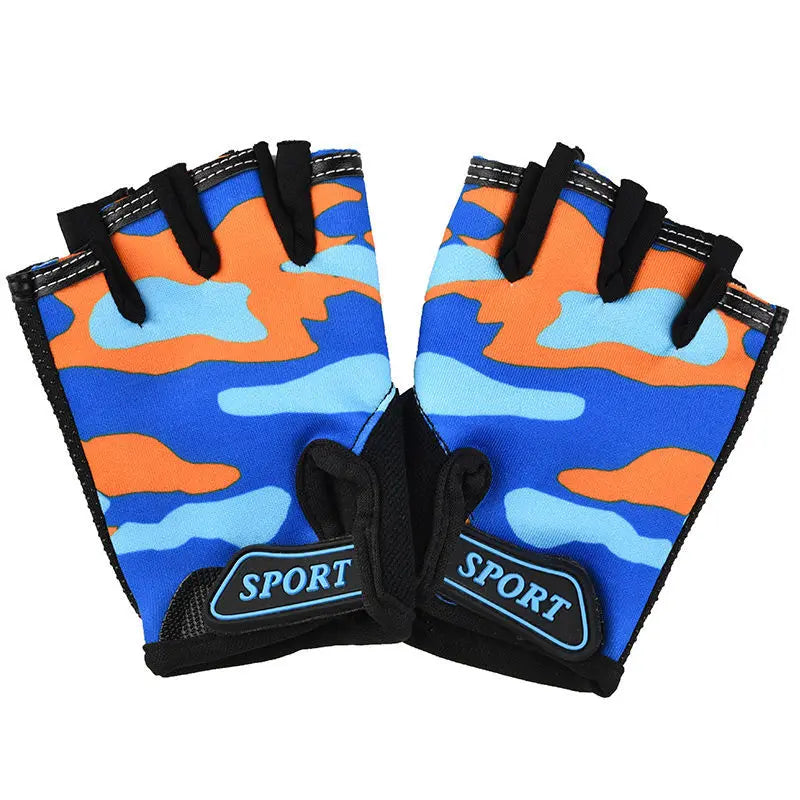 Sommer Kinder Halb Finger Sporthandschuhe Rutschfest Atmungsaktiv 4-7 Jahre