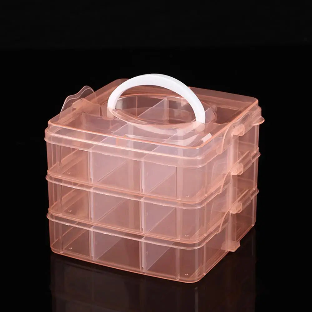 3-stufiger transparenter Kunststoff Organizer mit großem Fassungsvermögen