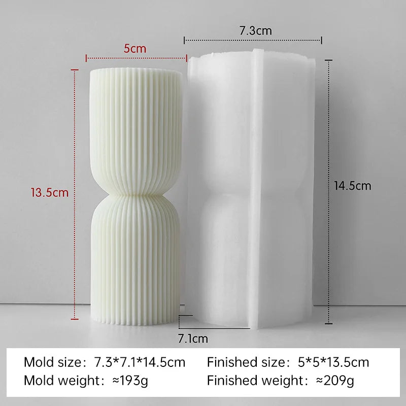 Silikonform für gestreifte Zylinderkerzen DIY Aroma Säule Gips Harz